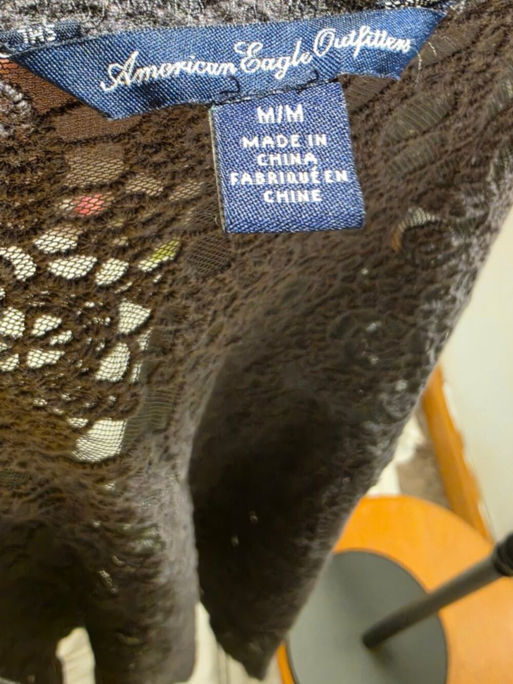 American Eagle Lace Back Cardigan Grey Medium - Picture 3 of 7